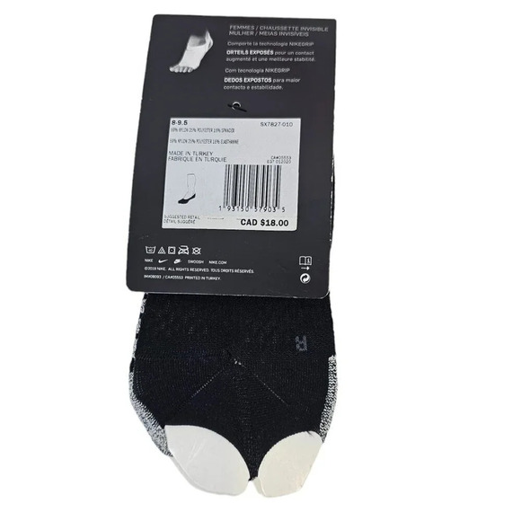 Nike Studio Footie Socks Size 9.5-11 Womens  Nike Grip Bottoms NWT - Picture 3 of 4